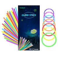 Vicloon 100 Glow Stick, Glow Party Supplies with Connectors to Make Glow Necklaces, Neon Bracelets, Mixed Color Light Sticks, Suitable for Dance, Wedding Favors or Party Fillers