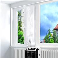 AUGOLA AC Window Seal Unit for Portable Air Conditioner And Tumble Dryer, Hot Air Stop Kit for All Mobile Air Conditioning, Air Exchange Guards with Zip and Strong Hook&Loop Fastener(500CM/197in)