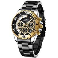 BIDEN Mens Watches Chronograph Stainless Steel Waterproof Date Analog Quartz Watch Business Casual Fashion Wrist Watches for Men