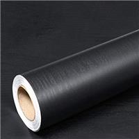 Hode Black Wood Effect Vinyl Wrap for Furnitur Kitchen Cupboards, Sticky Back Plastic Roll Self Adhesive Wallpaper, Worktop Vinyl Covering Contact Paper Matt