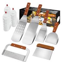 MAIKEHIGH Grill Griddle Accessories Kit - Professional Heavy Duty Stainless Steel Griddle Spatula & Scraper BBQ Tool Set Barbecue Grilling Utensils for Flat Top Cooking Tailgating