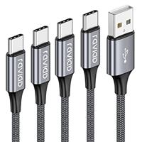 RAVIAD USB C Charger Cable, 4Pack 0.5M+1M+2M+3M Type C Charger Cable Fast Charging 3A Nylon Braided USB C Cable for iPhone 15 Plus Pro Max, Samsung Galaxy S24/S23/S22, Huawei P40/P30, Google Pixel