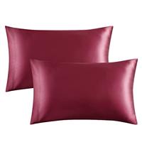 Bedsure Satin Pillowcase for Hair and Skin - Similar to Silk Pillowcase, Pillow Cases 2 Pack with Envelope Closure, Gifts for Women, Queen & Standard Size 50 x 75 cm