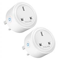 Smart Plug, TVLIVE 13A Smart Plugs WiFi Outlet Works with Amazon Alexa(Echo, Echo Dot), Google Home, IFTTT, Wireless Smart Socket, Remote Control, Schedule and Timer Function, No Hub Required