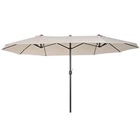 Outsunny 4.6m Garden Parasol Double-Sided Sun Umbrella Patio Market Canopy Shade Outdoor - NO BASE