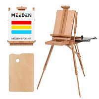 MEEDEN French Style Large Sketchbox Easel - Foldable Portable Beech Wood Art Easel Field Easel with Drawer & Palette for professionals, Artists & Hobbyist Painting on the Go, Hold Canvas Art up to 34"