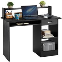 Yaheetech Computer Desk with Storage Shelves/Keyboard Tray/Drawer/Hutch Shelf Laptop Study Table for Home Office