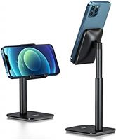 NULAXY Phone Stand, Height Angle Adjustable Mobile Phone Holder Cradle Dock for Desk, Compatible with iPhone 16 15 14 13 12 11 Pro Max Mini Xs Xr X 8 7 6 6s Plus, All Smartphones (4-8 inches) - Black