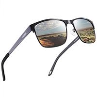 CARFIA UV Protection Mens Sunglasses Polarised Mirrored Glasses for Driving Hiking Baseball, Square Frame