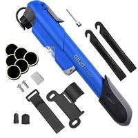 Diyife Bike Pump with Pressure Gauge, [120 PSI] [17 in 1] Mini Bicycle Pump for All Bikes, Ball Pump with Needle, Glueless Patch Kit, Cycle Valve Caps and Frame Mount, Fit Presta and Schrader Valve