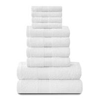 Lions Towels Family Bale Set - 10 Piece 100% Egyptian Cotton, 4x Face 4x Hand 2x Bath Towel, Premium Quality Highly Water Absorbent Bathroom Accessories, Machine Washable, Aqua, 544630