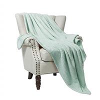 Exclusivo Mezcla Extra Large Fleece Throw Blanket, Soft Jacquard Weave Waffle Pattern Throws for Sofa Settees