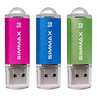 SIMMAX Memory Stick 64GB 3 Pack 64GB USB 2.0 Flash Drives Thumb Drive Pen Drive (64GB Pink Blue Green)