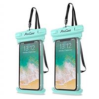 ProCase 2 Pack Waterproof Phone Pouch, Underwater Case phone sleeve for iPhone 16 15 14 Plus Pro Max 13 12, Galaxy S24 Ultra S23 S22 Up to 7.0 inch, Cruise Beach Essential -Clear