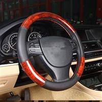 Xihaoer Wood Grain Effect Leather Steering Wheel Cover Woode