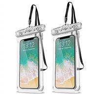ProCase 2 Pack Waterproof Phone Pouch, Underwater Case phone sleeve for iPhone 16 15 14 Plus Pro Max 13 12, Galaxy S24 Ultra S23 S22 Up to 7.0 inch, Cruise Beach Essential -Green/Black