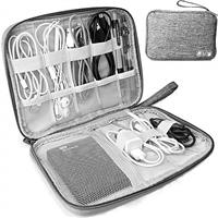 HCFGS Electronics Accessories Organizer Bag, Travel Cable Organiser Bag, Universal Carry Travel Gadget Bag for USB Cable Drive, SD Card,Charger Hard Disk (Black)