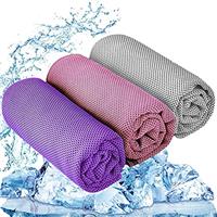YQXCC 3 Pcs Cooling Towel (120x30 cm) Cool Cold Towel for Neck, Microfibre Ice Towel, Soft Breathable Chilly Towel for Yoga, Golf, Gym, Camping, Running, Workout & More Activities