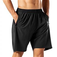 HMIYA Men's Casual Sports Quick Dry Workout Running or Gym Training Short with Zipper Pockets