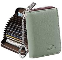 FurArt Credit Card Wallet, Zipper Card Cases Holder for Men Women, RFID Blocking, Keychain Wallet, C
