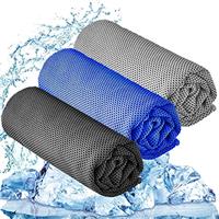 YQXCC 3 Pcs Cooling Towel (120x30 cm) Cool Cold Towel for Neck, Microfibre Ice Towel, Soft Breathable Chilly Towel for Yoga, Golf, Gym, Camping, Running, Workout & More Activities