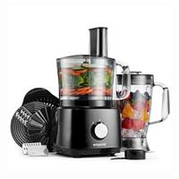 Emperial Food Processor and Blender 2L Bowl, 1.8L Jug, Multifunctional 8in1 Citrus Juicer, Shredder, Slicer, Emulsifier & Grater Features 2 Speeds + Pulse Control