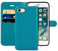 MONASAY iPhone SE 2022/2020 5G Case,iPhone 8 Wallet Case, iPhone 7 Case,4.7-inch, [Glass Screen Protector] Flip Folio Leather Cell Phone Cover with Credit Card Holder for Apple iPhone 7/8/SE2/SE3