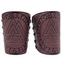HiiFeuer Medieval Embossed PU Leather O Ring Belt, Retro Ren
