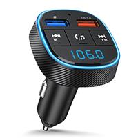 Upgraded VersionClydek FM Transmitter for Car, Bluetooth 5.0 Car Radio Audio Adapter with Dual USB Charge Port, MP3 Player Car Charger Support Hands-free Calling, USB Drive, SD Card