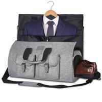 UNIQUEBELLA Travel Suit Carrier Garment Duffel Bag Fiber Large Holdall for Men with Shoe Compartment (Dark Grey)