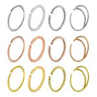 Longita 26pcs Clear Nose Stud L Shape Nose Stud Nose Ring Re