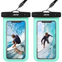 2 Pack JOTO Waterproof Phone Pouch Case Up to 7", IPX8 Underwater Phone Case Protector Cellphone Dry Bag for iPhone 16 15 14 13 12 Pro Max Xs Max XR X 8 7 6S Plus SE/Galaxy S24 S23 S22 S21 -BlackGreen