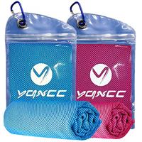 YQXCC 2 Pack Cooling Towel (120x30 cm) Ice Towel for Neck, Microfibre Cool, Soft Breathable Chilly for Yoga, Golf, Gym, Camping, Running, Workout & More Activities