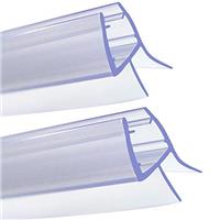 Shower Screen Seal Strip, 2 Pcs Shower Door Seal Strip Rubber Plastic Seal for 6-8mm Shower Seal Strip Straight Glass Bath Shower Door Bottom Seal 100CM