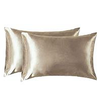 Bedsure Satin Pillowcase for Hair and Skin - Similar to Silk Pillowcase, Pillow Cases 2 Pack with Envelope Closure, Gifts for Women, Queen & Standard Size 50 x 75 cm