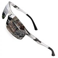 PUKCLAR Mens Driving Sunglasses Polarised Sports Sunglasses Al-Mg Metal Frame Cycling Fishing Golf Goggles