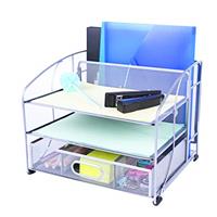 EXERZ Mesh Desk Organiser Office Supplies 3 Trays/Desktop Fi