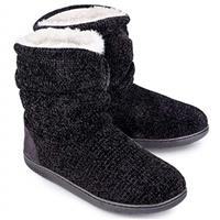 LongBay Ladies' Chenille Knit Warm Boots Slippers Soft Plush Fleece Booties Slipper Memory Foam Women Bootee Slippers House Shoes