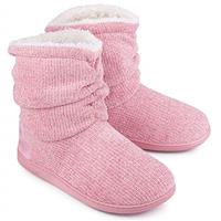 LongBay Ladies' Chenille Knit Warm Boots Slippers Soft Plush Fleece Booties Slipper Memory Foam Women Bootee Slippers House Shoes