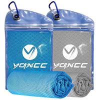 YQXCC 2 Pack Cooling Towel (120x30 cm) Ice Towel for Neck, Microfibre Cool, Soft Breathable Chilly for Yoga, Golf, Gym, Camping, Running, Workout & More Activities
