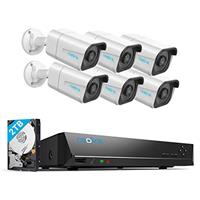 Reolink 4K PoE CCTV Security Camera Systems with Person/Vehicle Detection, 8CH NVR with 2TB HDD, 6pcs 8MP Outdoor PoE IP Camera, 24/7 Recording, Night Vision, Home Surveillance Kits, RLK8-800B6