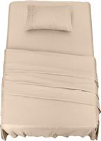 Utopia Bedding Bed Sheet Set - Easy Care Soft Brushed Microfibre Fabric - Flat Sheet, Fitted Sheet with Pillowcases - Wrinkle, Shrinkage and Fade Resistant