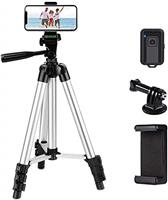 Phone Tripod,LINKCOOL 42" Aluminum Lightweight Portable Camera Tripod for Iphone/Samsung/Smartphone/Action Camera/DSLR Camera with Phone Holder & Wireless Bluetooth Control Remote