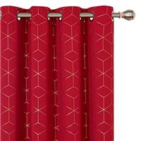 Deconovo Gold Diamond Printed Blackout Curtains