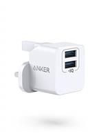 Anker PowerPort Mini Dual Port USB Plug, Super Compact Wall Charger, 2.4A Output for iPhone Xs/XS Max/XR/X/8/7/6/Plus, iPad Pro/Air 2/Mini 4, Samsung, and More
