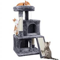 Yaheetech 91cm Cat Tree Cat Tower with Double Condo Scratching Post Dangling Ball for Kittens