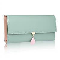 FT FUNTOR PU Leather Wallet with Leaf Pendant Purse for women