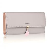 FT FUNTOR PU Leather Wallet with Leaf Pendant Purse for women