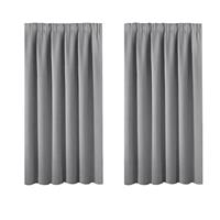 BellaHills Blackout Curtains for Bedroom Pencil Pleat Curtains for Living Room Curtains Tiers Thermal Insulated Window Curtains with Tie Backs, 2 Panels