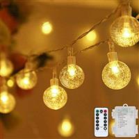 Globe String Lights Fairy Lights Battery Operated 16.4ft 50LED String Lights with Remote Waterproof Indoor Outdoor Hanging Lights Decorative Christmas Lights for Home Party Patio Garden Wedding Metaku